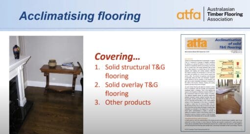 Acclimatising flooring